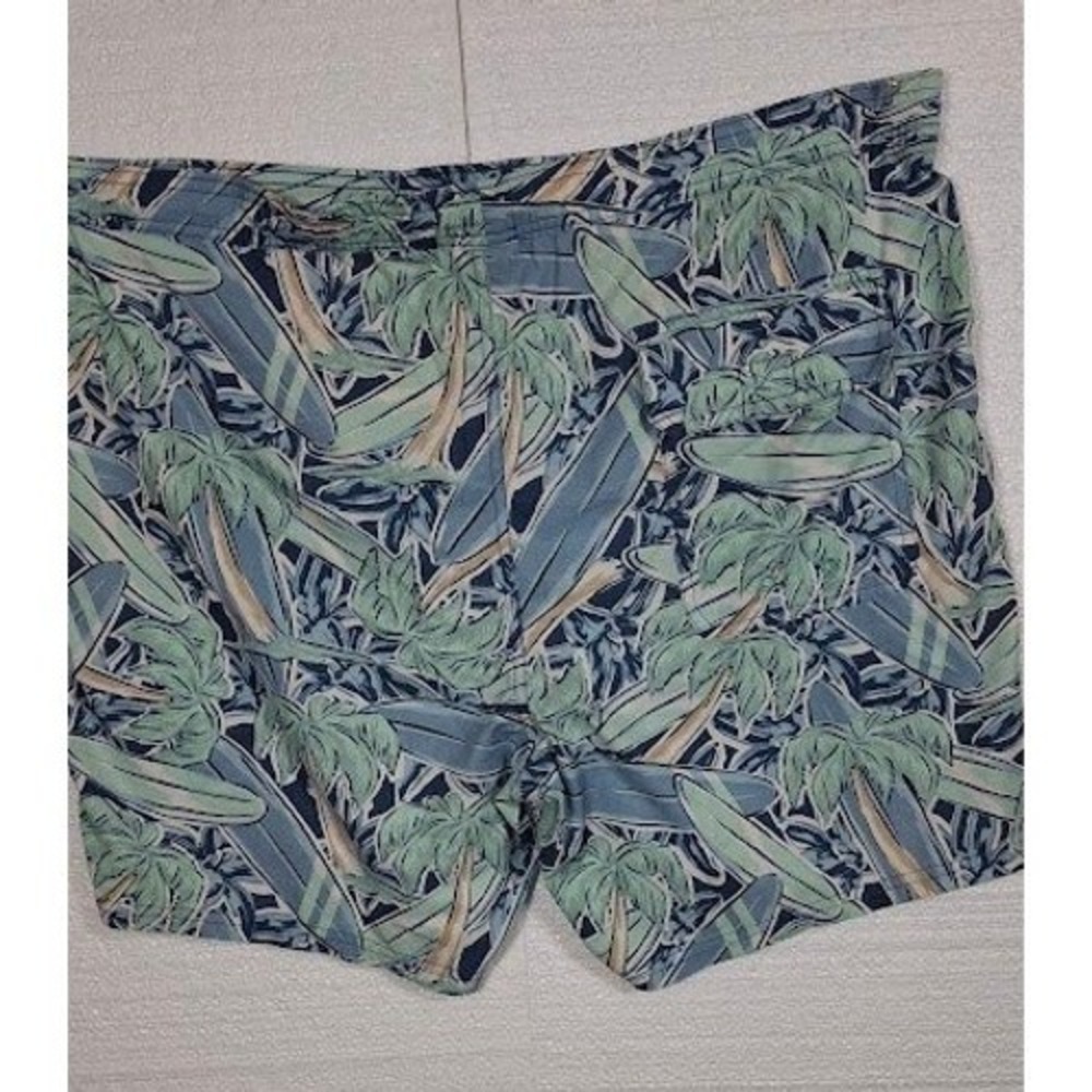 Vineyard Vines Mens Large BlueGreen Surfboard Palm Tree Print Swim Trunks Shorts - Picture 3 of 6